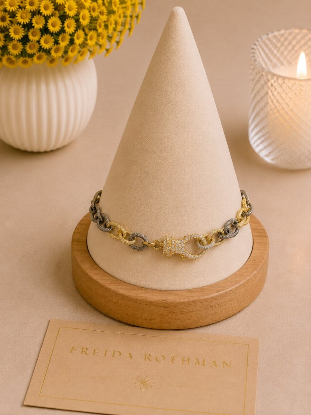 Freida Rothman VAULT Two-Tone Chain Link Bracelet - NWT $129 MSRP